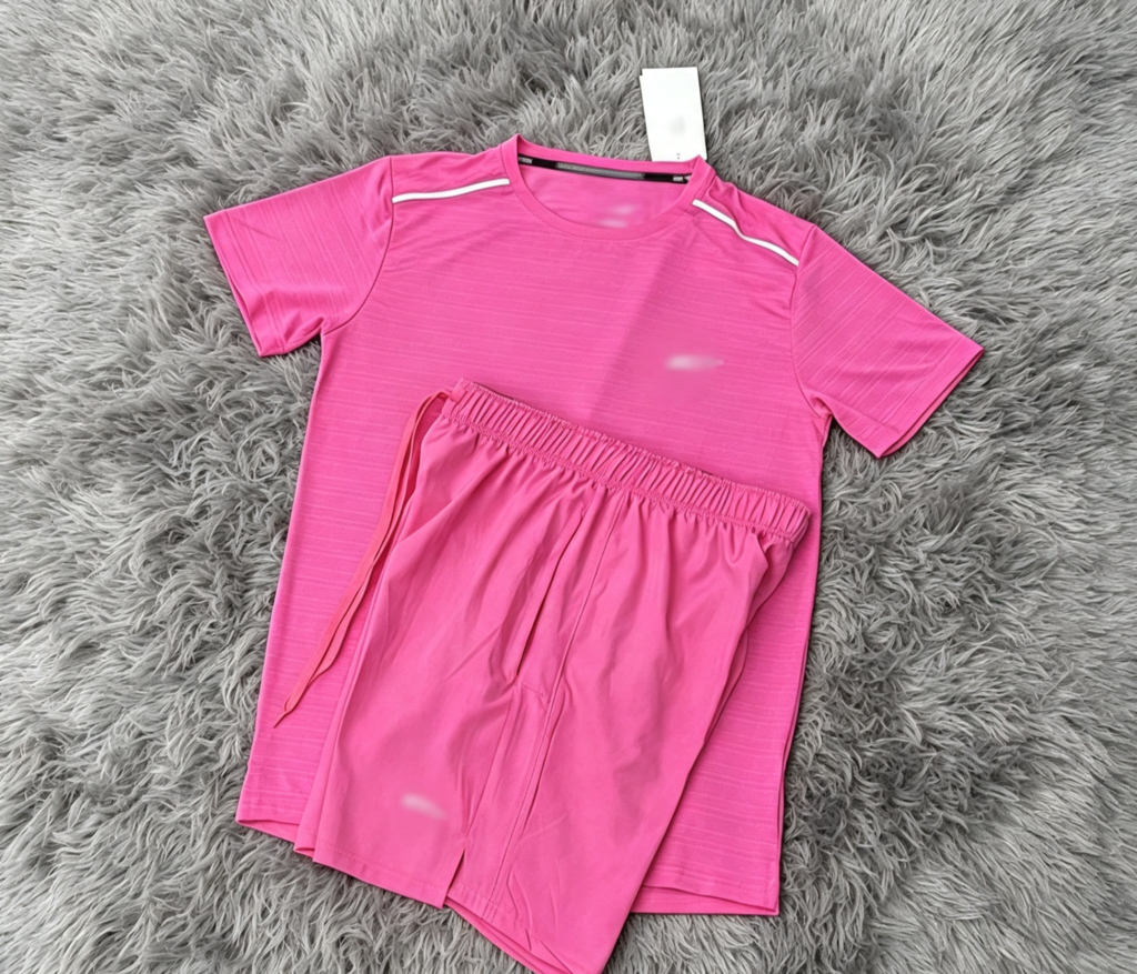 Pink Short Set with Matching Trim