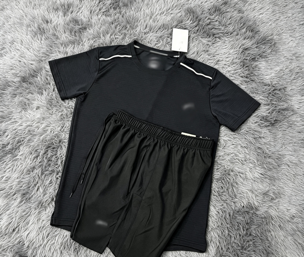 Black Short Set with Matching Trim