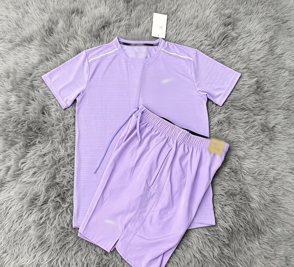 Purple Short Set with Matching Trim