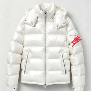 White shiny MC coat with scan
